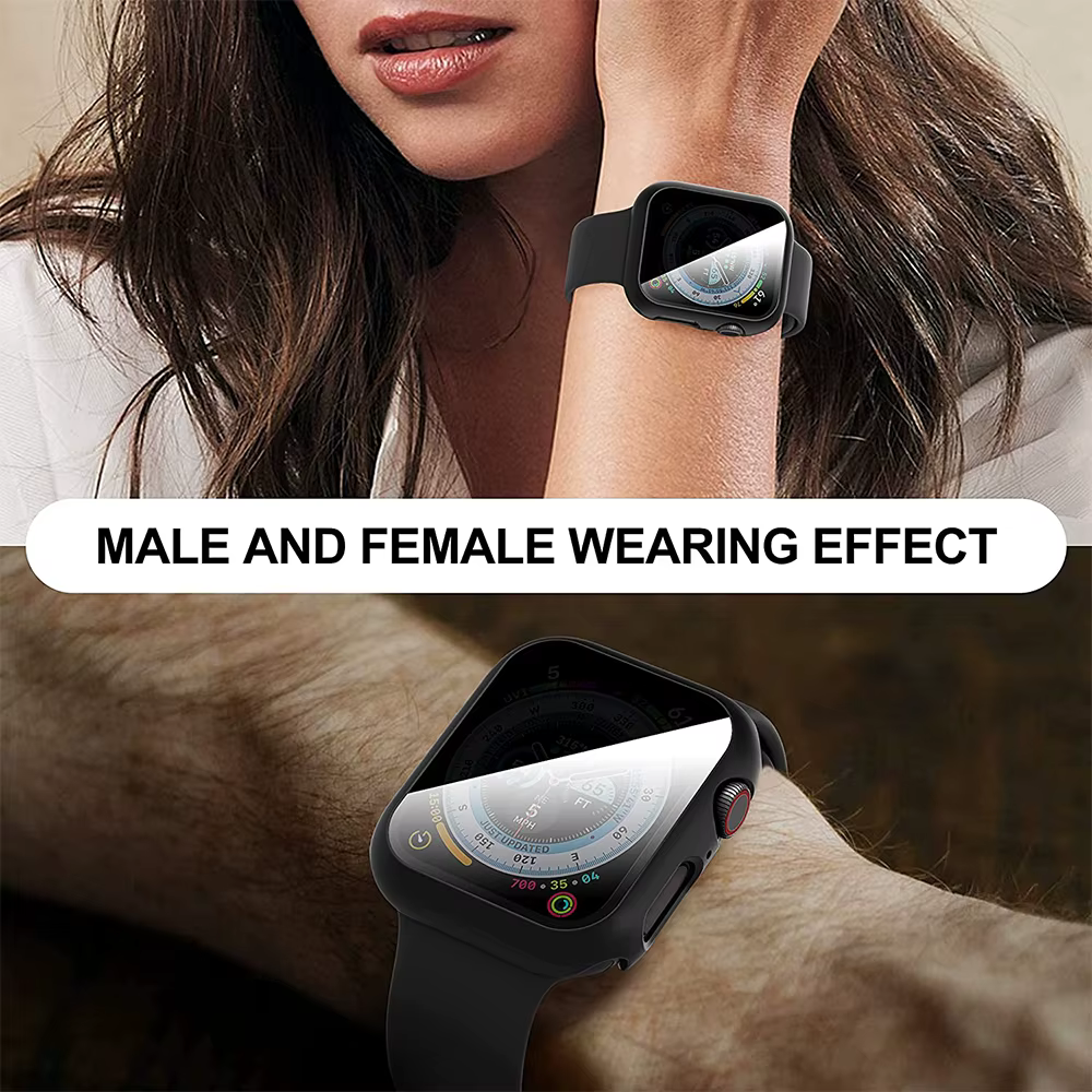 Verre trempé de confidentialité + étui pour Apple Watch 10 46mm 42mm