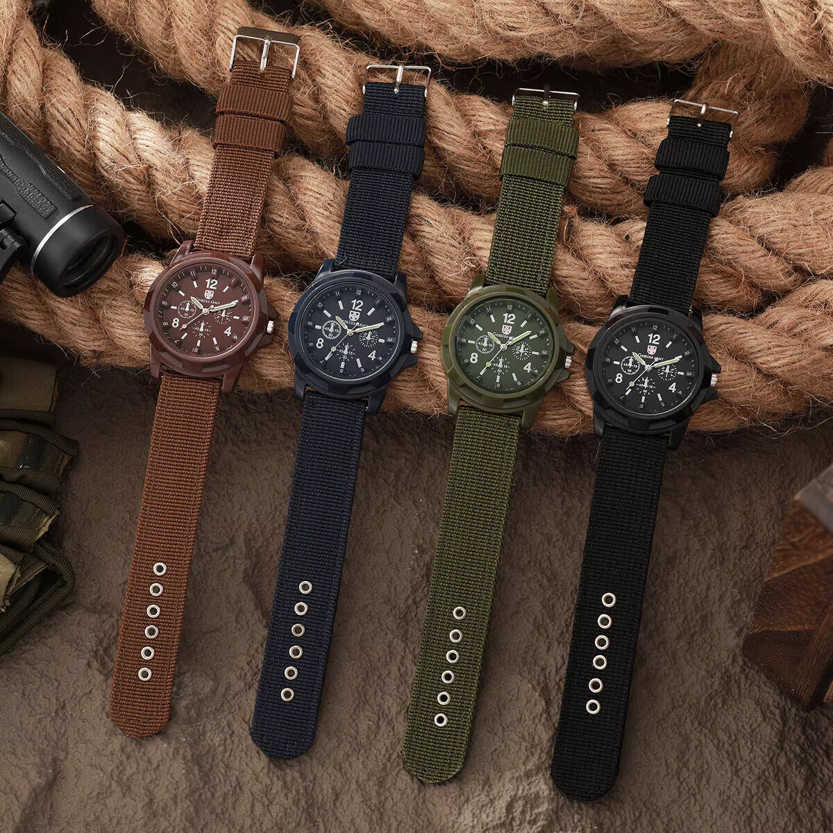 Montres militaires décontractées pour hommes