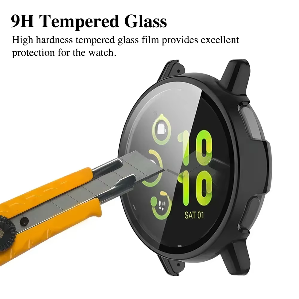 Nouveau verre trempé + PC étui pour Garmin Vivoactive 5 anti-rayures protecteur d'écran housse de protection
