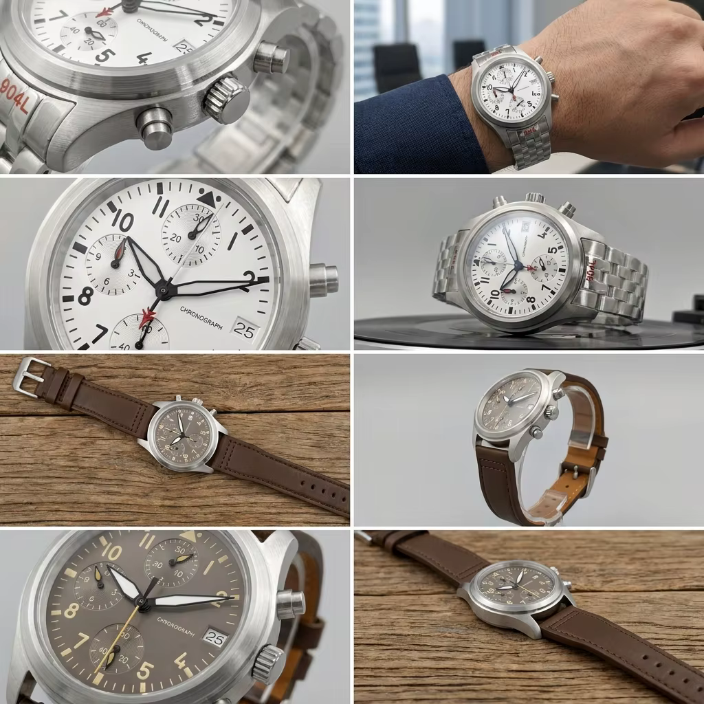 Montre de plongée vintage pour homme en acier de 38 mm