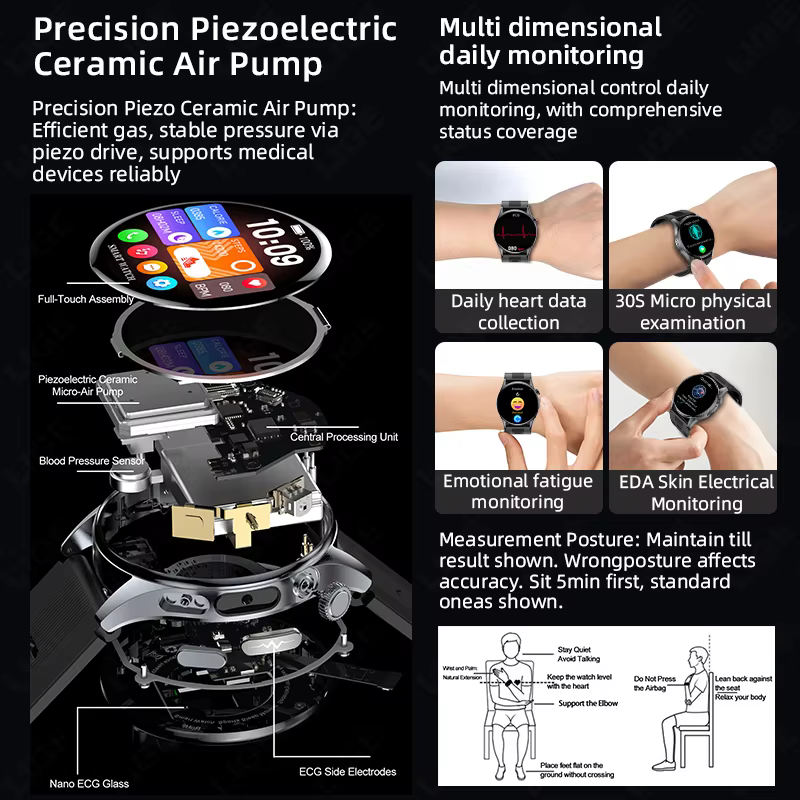 Montre connectée LIGE avec pompe à air