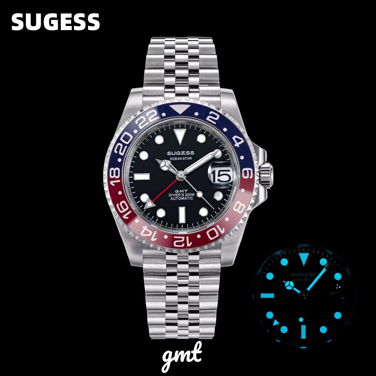 Sugess GMT – montre de plongée pour hommes