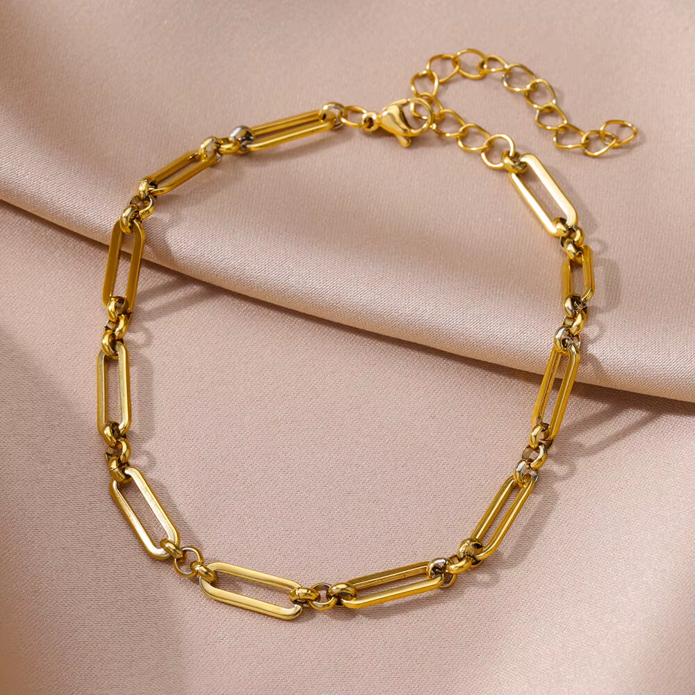 Bracelet de cheville en acier inoxydable doré pour femme, bracelet de cheville, accessoires de plage, bracelets de pied et de jambe, cadeau de bijoux à la mode, été