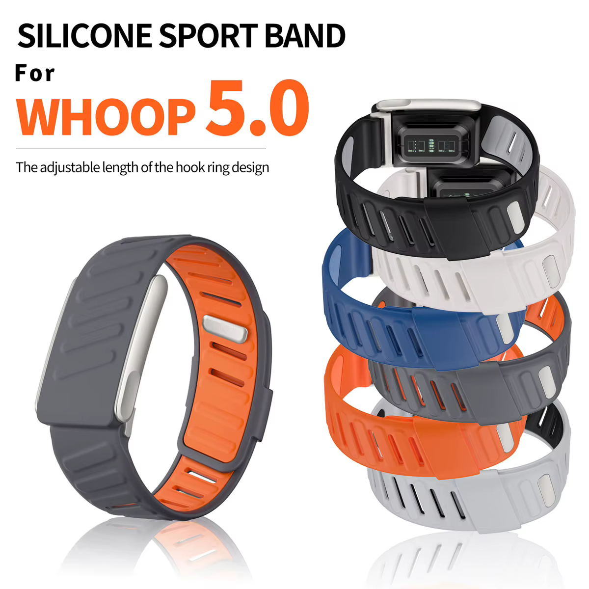 Bracelet de montre de sport en caoutchouc pour Whoop 5.0