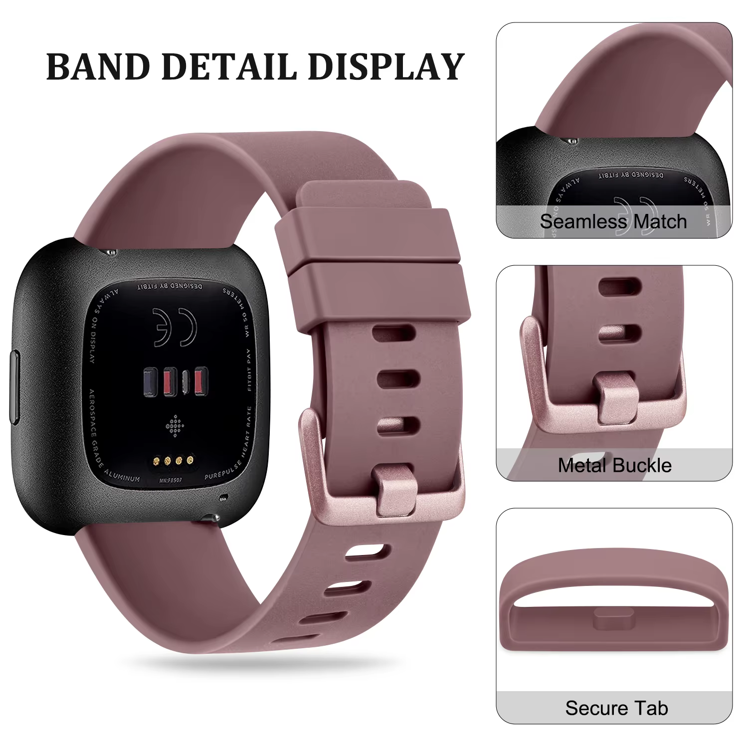 Bracelet de montre en TPU souple pour Fitbit Versa 1/Versa 2/Versa Lite