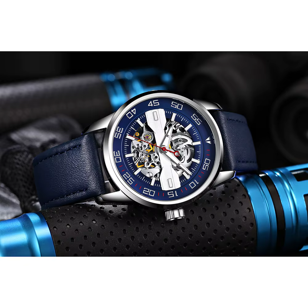 Montre mécanique automatique creuse pour homme