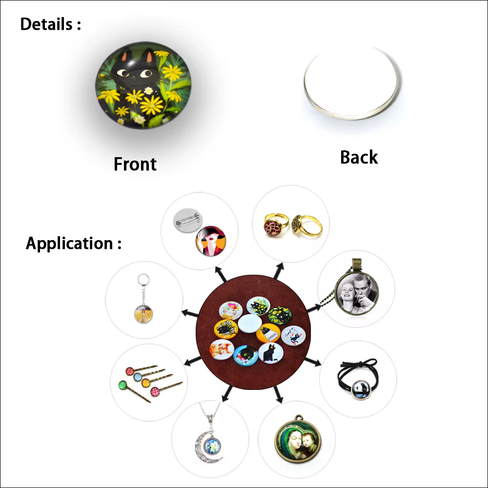 Les huit planètes du système solaire et du soleil 12mm/18mm/20mm/25mm photo ronde cabochon en verre démo dos plat résultats de fabrication