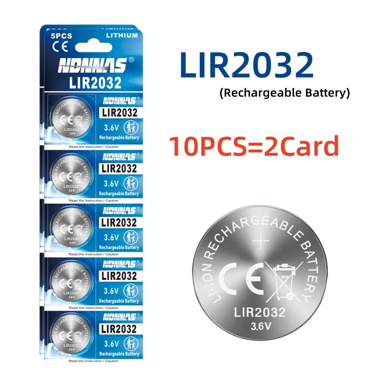 2-50 pièces LIR2032 batterie Rechargeable 2032 Lithium charge peut remplacer CR2032 pour les montres