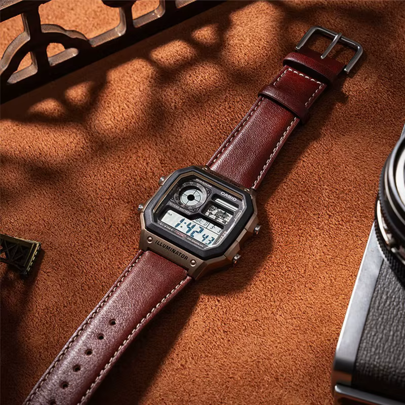Montre électrique rétro durable Casio AE-1200WHL-5A