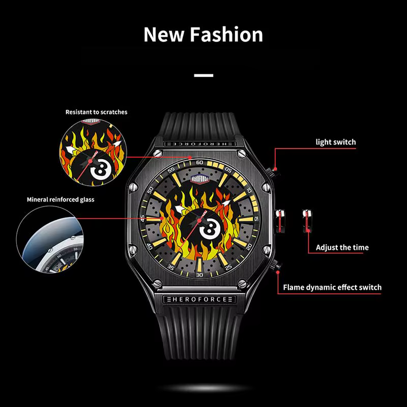 Nouvelle Montre Homme HEROFORCE 2026 Originale à Affichage Double Lumineux