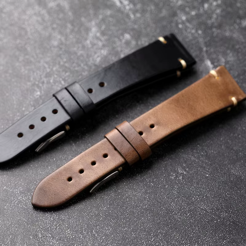 Horween-Bracelet de montre en cuir Dnomexcel fait à la main pour homme