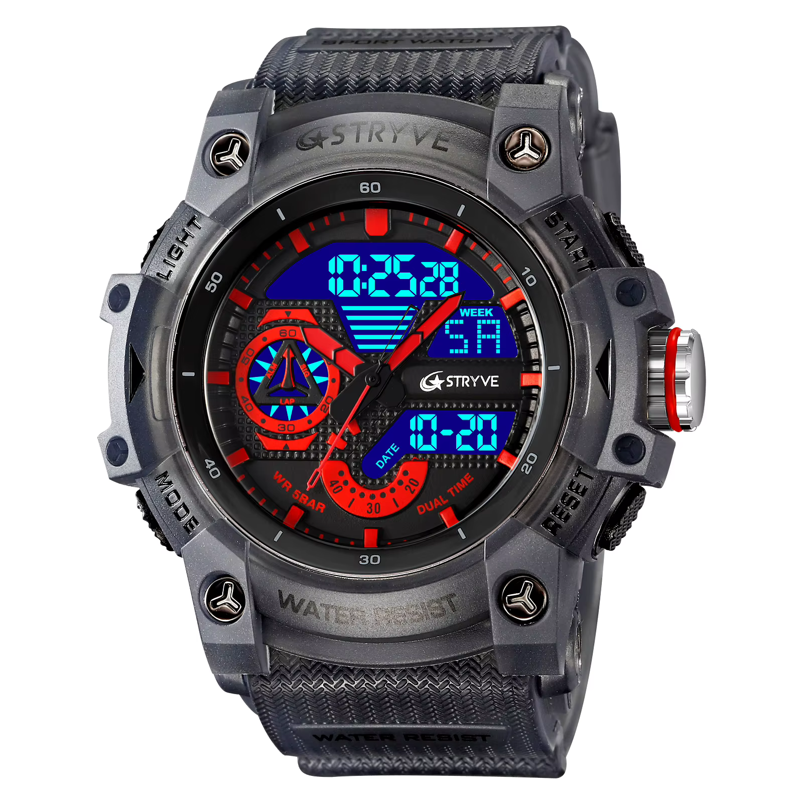 STRYVE marque 8029 Sport montres étanche livraison directe montre chronomètre réveil jeune mode