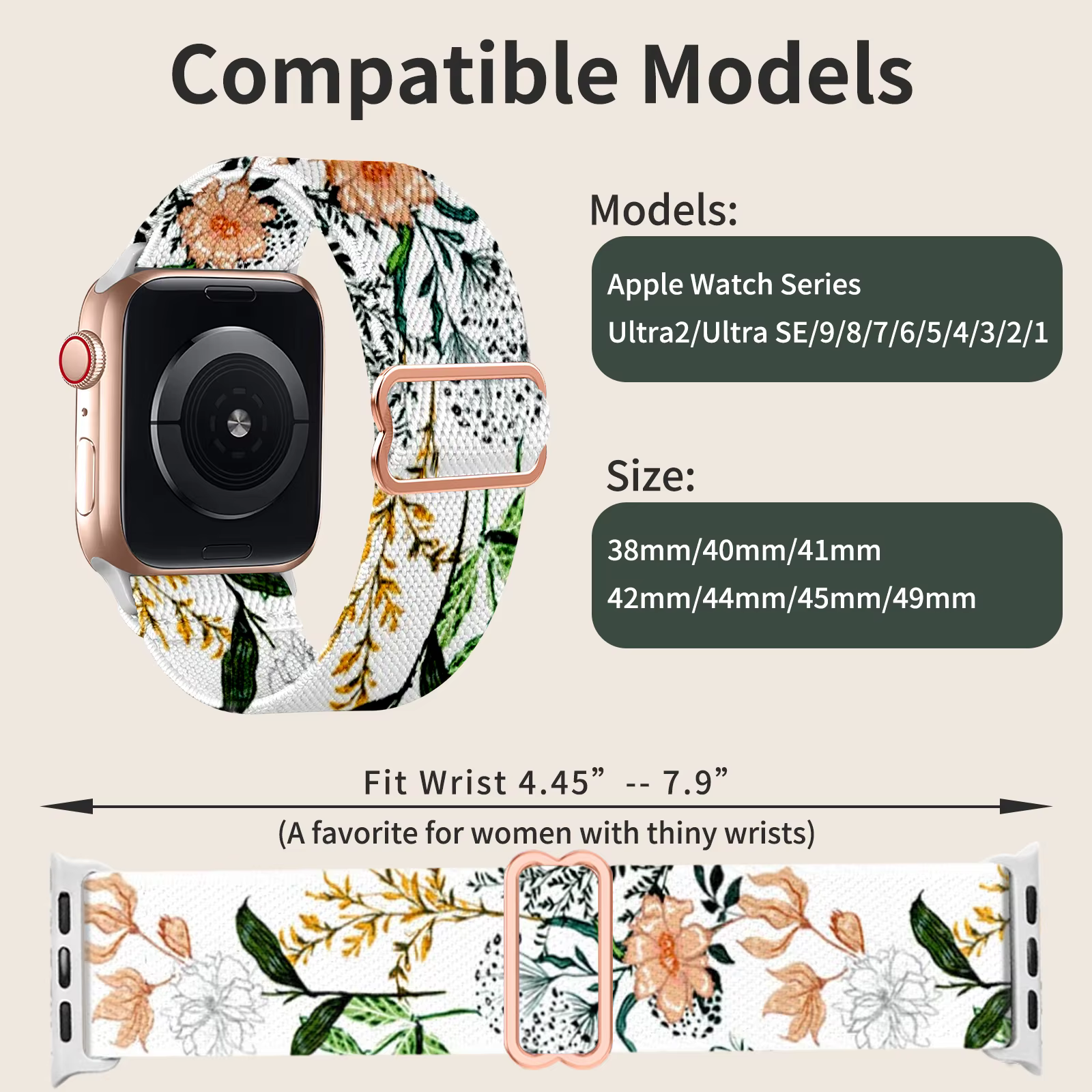 Lot de 3 bracelets extensibles compatibles avec Apple Watch 38mm 40mm 41mm 42mm 44mm 45mm 49mm pour femmes