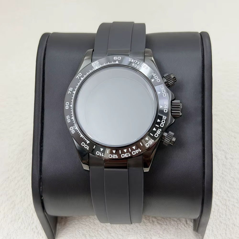 Boîtier de montre pour homme en acier argenté or rose de 39