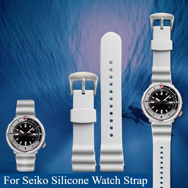 Pour Seiko thon blanc Can Diver PROSPEX série SNE545P1 SNE547P1 Bracelet de montre Style homme