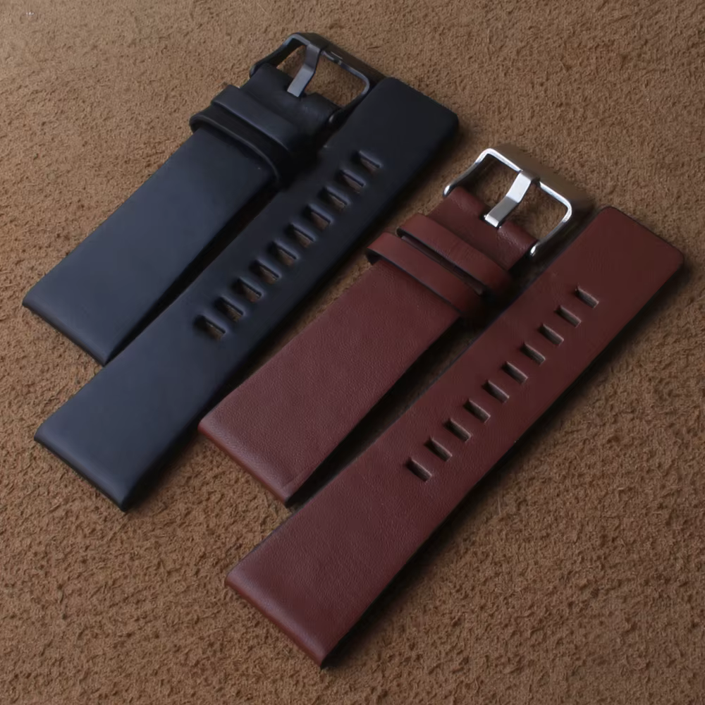 Bracelets de montre en cuir véritable pour homme