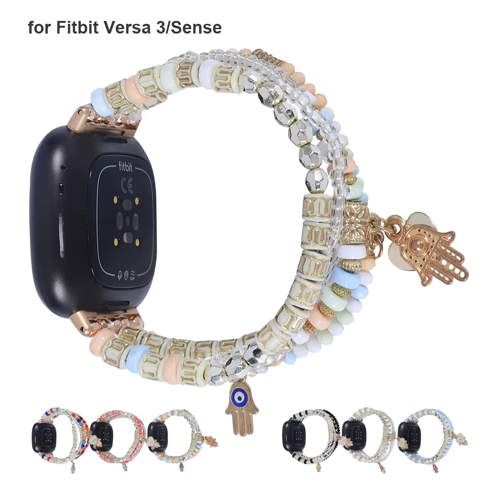 Bracelet de luxe pour Fitbit Versa 3/ Versa 4/fouet 2 bandes