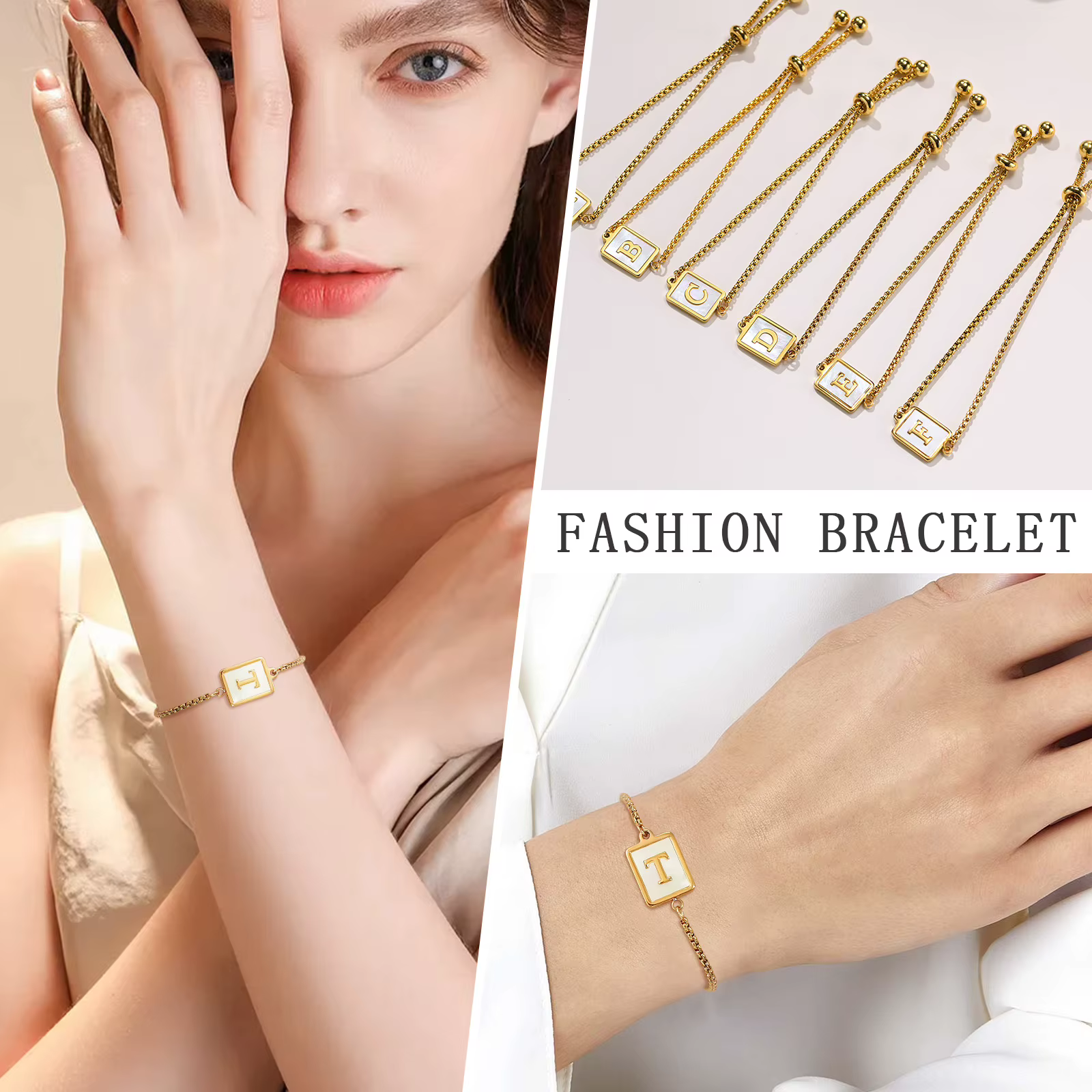 Bracelet coquillage lettre