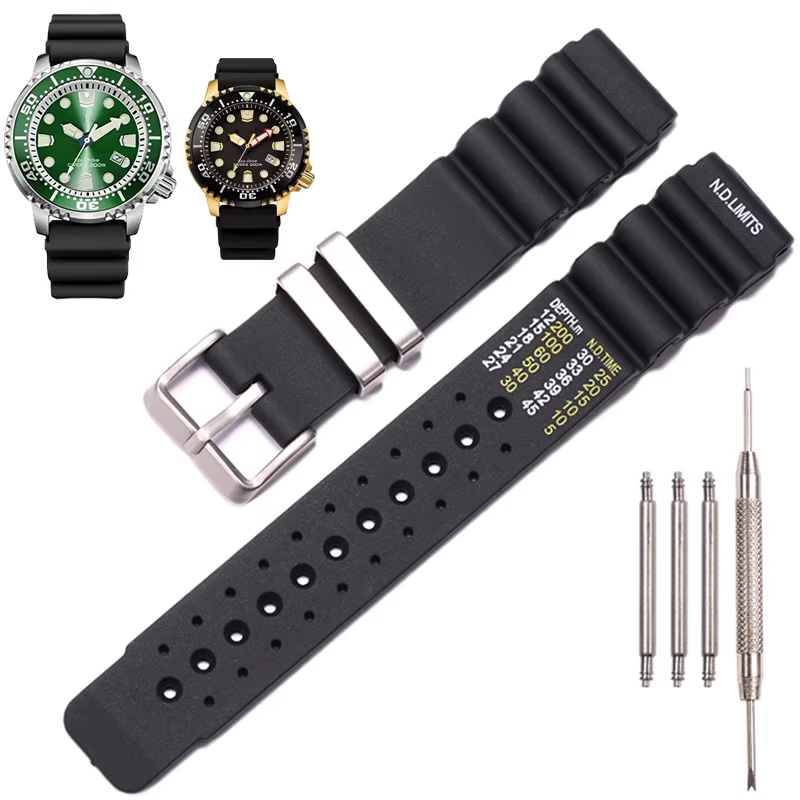 Accessoires de montre Bracelet en résine 20/22/24mm adapté pour Citizen promaster nd limites