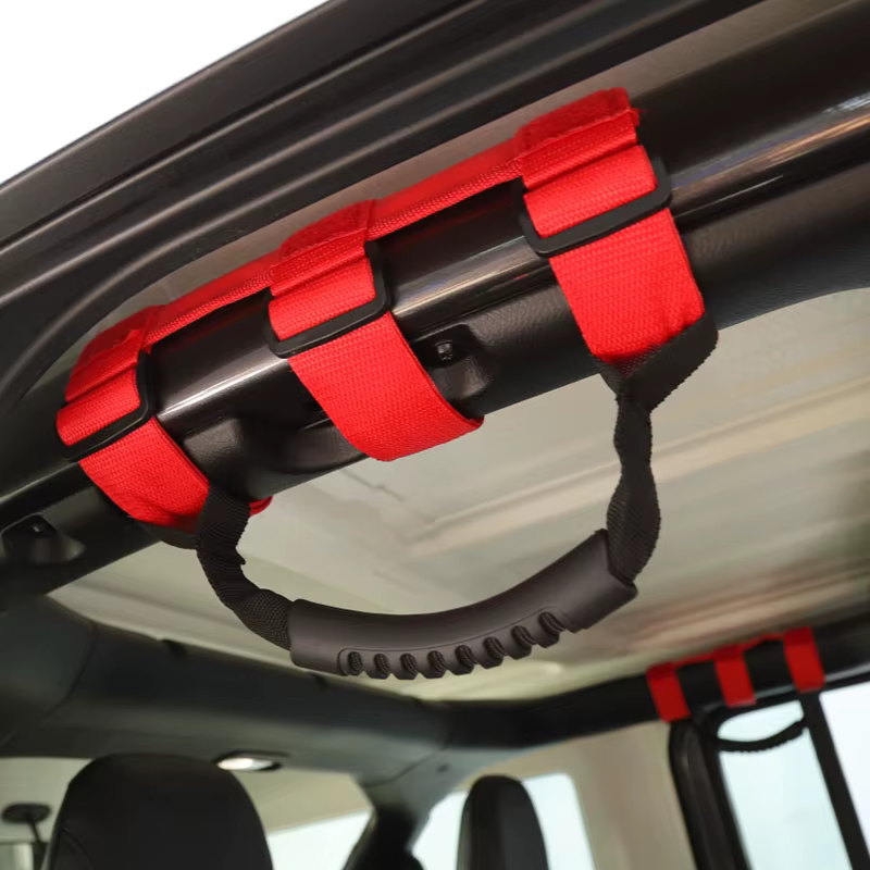 2 poignées de sécurité pour barre anti-roulis, compatibles avec Jeep Wrangler CJ YJ TJ JK JL & Gladiator JT 1987-2023, accessoires intérieurs
