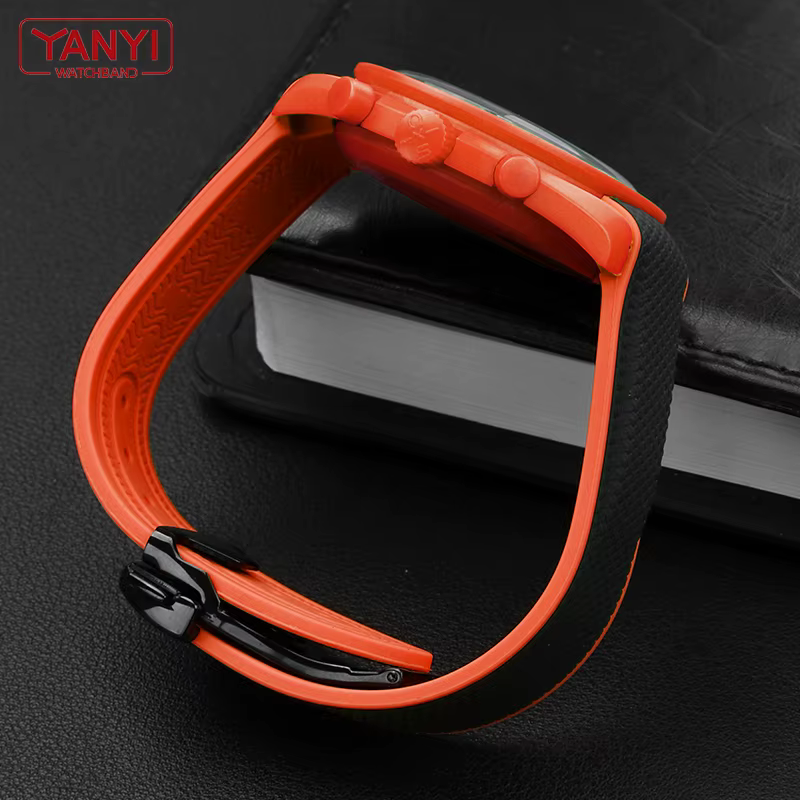 Bracelet de montre en caoutchouc Orange