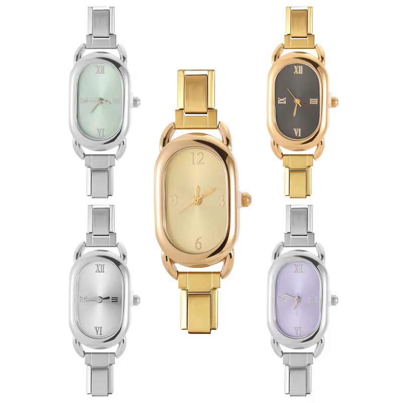 Connecteur de montre de mode en acier inoxydable, lien de charme italien de 9MM, en-tête de montre carrée pour femmes, Bracelet de liaison, bijoux à bricoler soi-même, cadeau