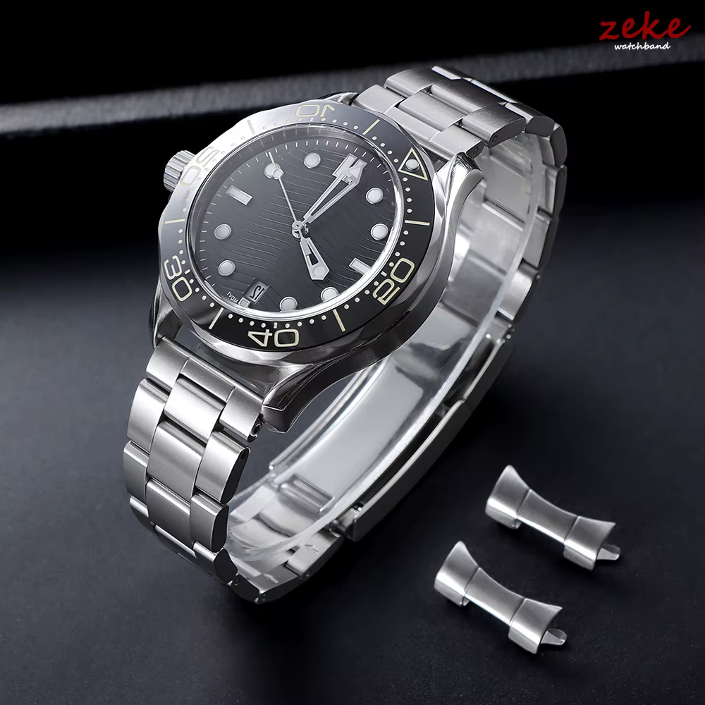 Bracelet de montre de luxe à extrémité plate incurvée