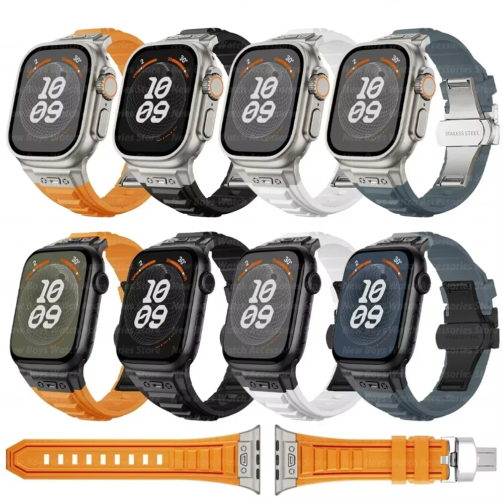 Bracelet sport en silicone orange pour Apple Watch