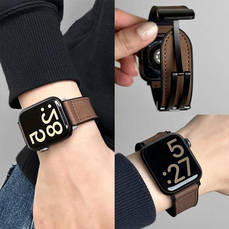 Bracelet en cuir et Silicone pour Apple Watch