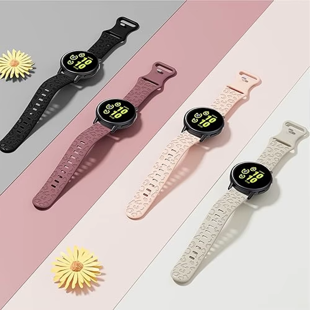 Bracelets 20mm pour Samsung Galaxy Watch 7/6/5/4/classique/5 Pro 44mm 40mm Bracelet correa gravé en Silicone HUAWEI GT 2e 3 4 5 bandes