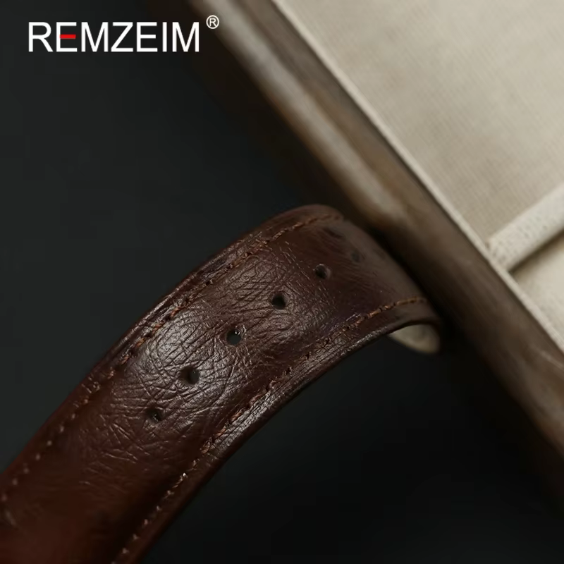 Bracelets de poignet en cuir motif d'autruche 18mm 20mm 22mm bracelet de montre hommes femmes