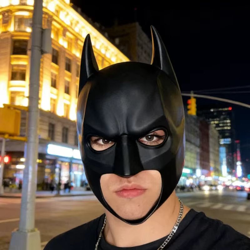 Masque de chauve-souris de super-héros, accessoire de costume pour homme, masque de chauve-souris pour adulte, accessoire de costume pour Halloween, Comic Con, fête costumée