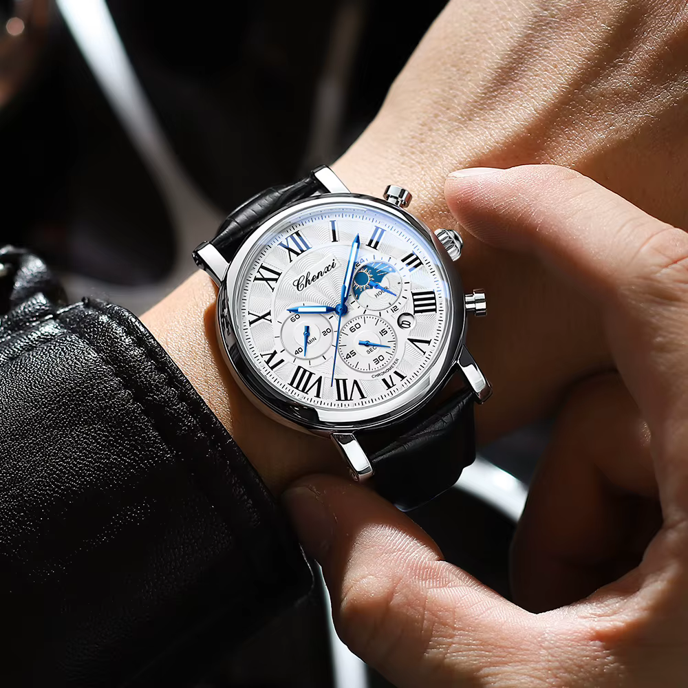CHENXI mode affaires hommes montres haut de gamme montre à Quartz Date automatique chronographe