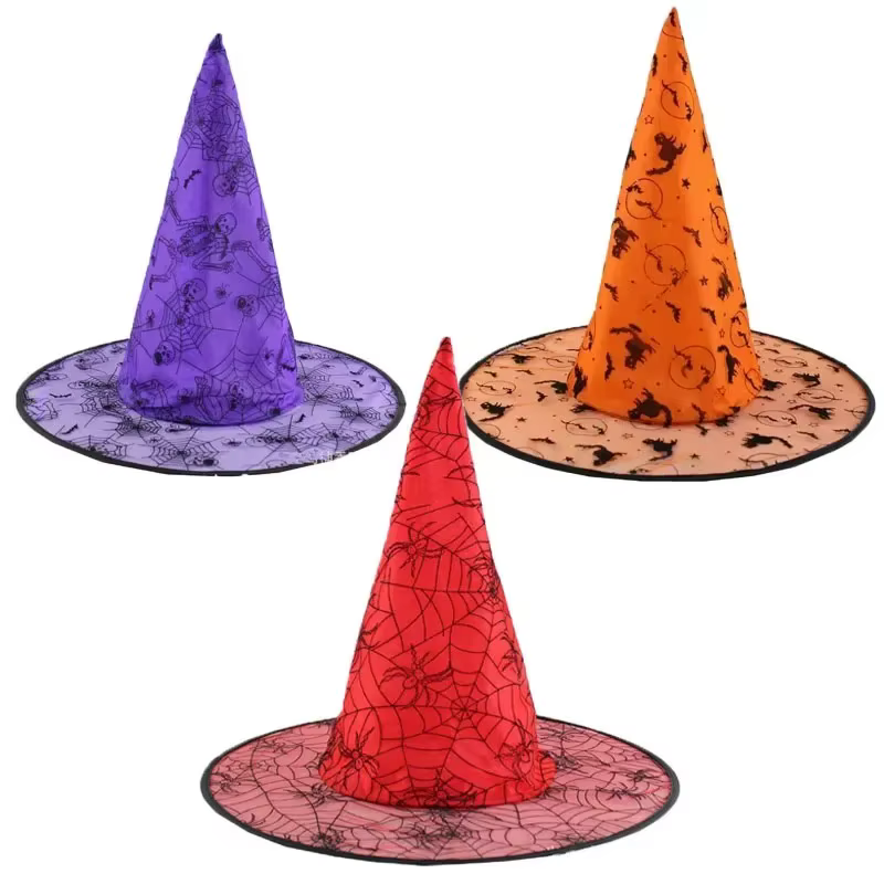 Accessoire de Costume d'halloween en toile d'araignée, chapeau de sorcière pour fournitures de fête d'halloween), décoration festive pour femmes et enfants, nouvelle collection
