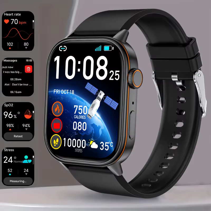 Nouveau Ciberer QX17 GPS montre intelligente Ultra-grand 2.01 ''affichage GPS et Multi GNSS santé et suivi du Fitness appel vocal Smartwatch
