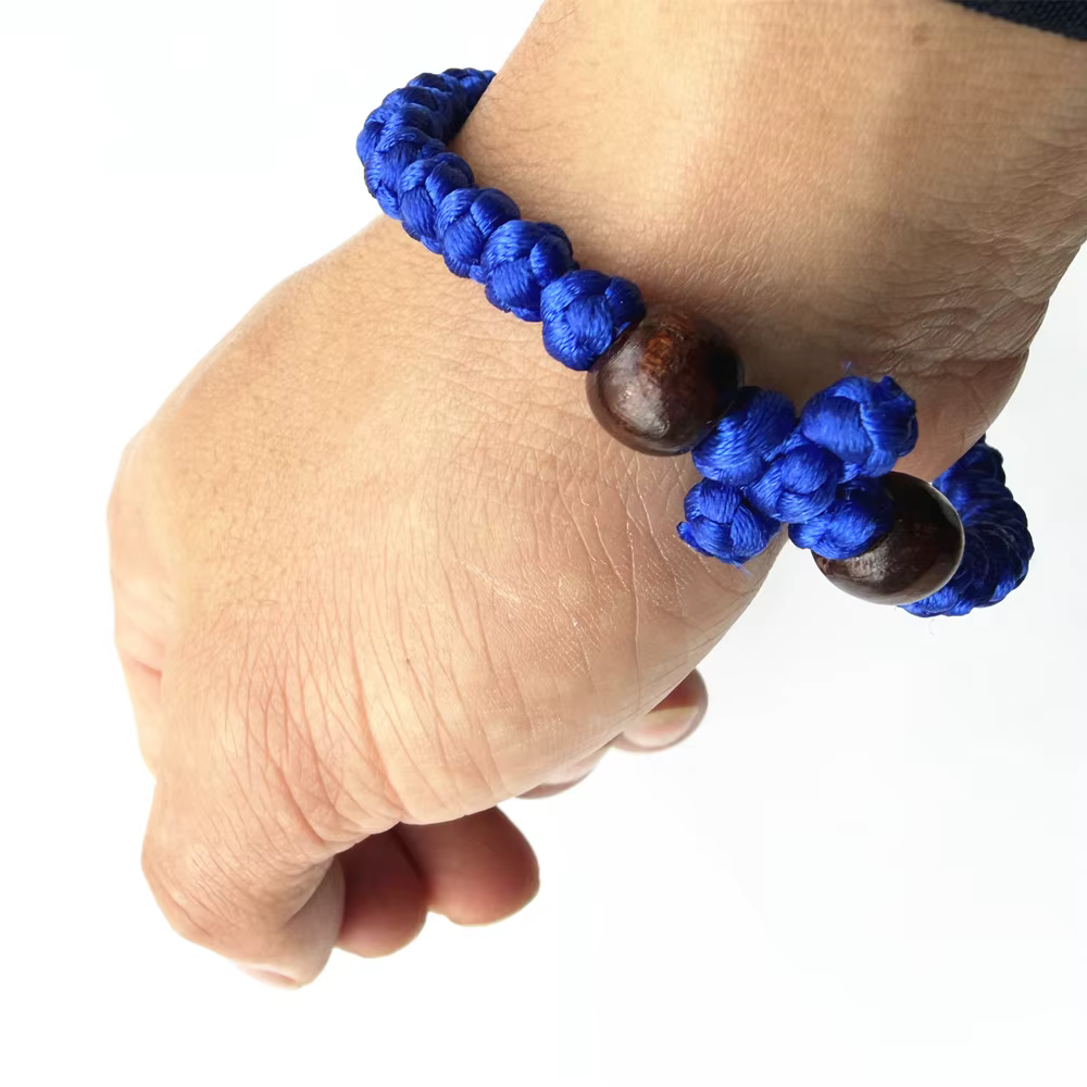 Bracelet de corde de prière orthodoxe grec, 61 points ronds, fait à la main, réglable, ustensiles d'église