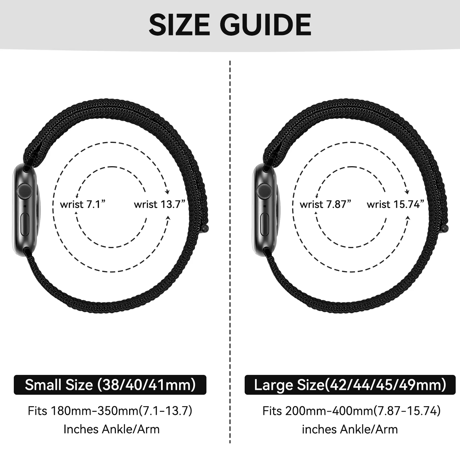 Bracelets de cheville/bras de sport compatibles avec Apple Watch 49 mm 45 mm 44 mm 42 mm 41 mm 40 mm 38 mm