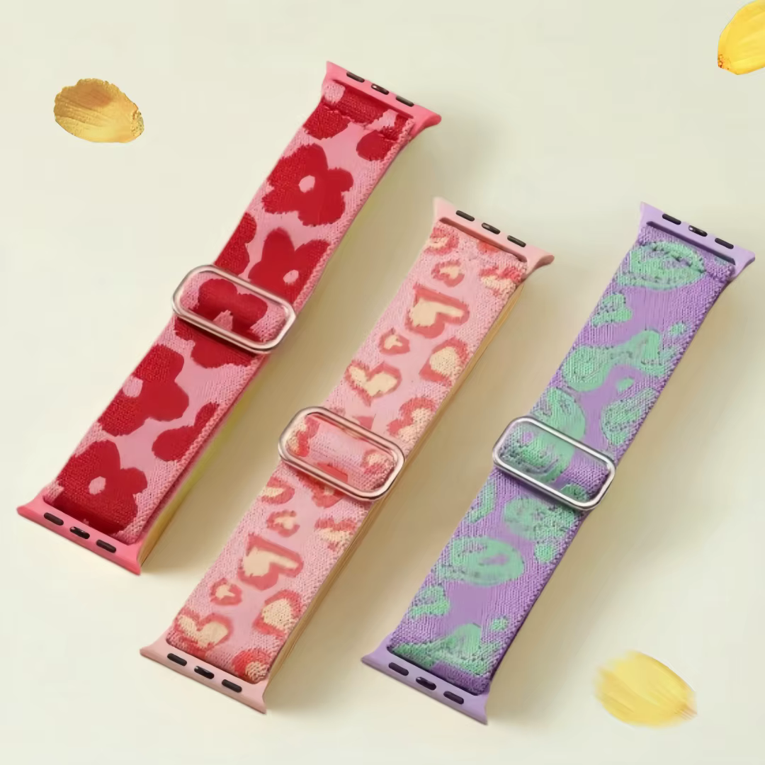 Bracelet de montre en nylon extensible compatible avec Apple Watch 38 mm 40 mm 41 mm 42 mm 44 mm 45 mm