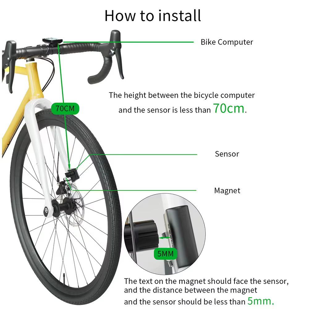 Ordinateur de vélo sans fil avec grand écran, compteur de vitesse de vélo rechargeable par USB, odomètre pour une expérience de cyclisme améliorée