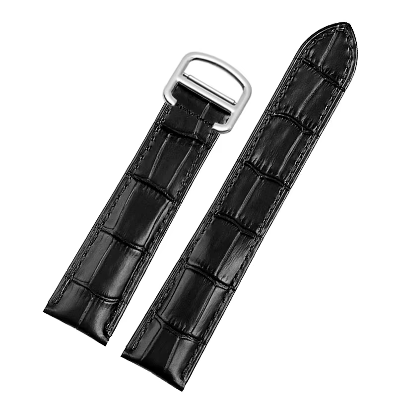 Bracelet de remplacement en cuir véritable pour Cartier Tank Solo hommes femmes chaîne de montre bleu rouge rose