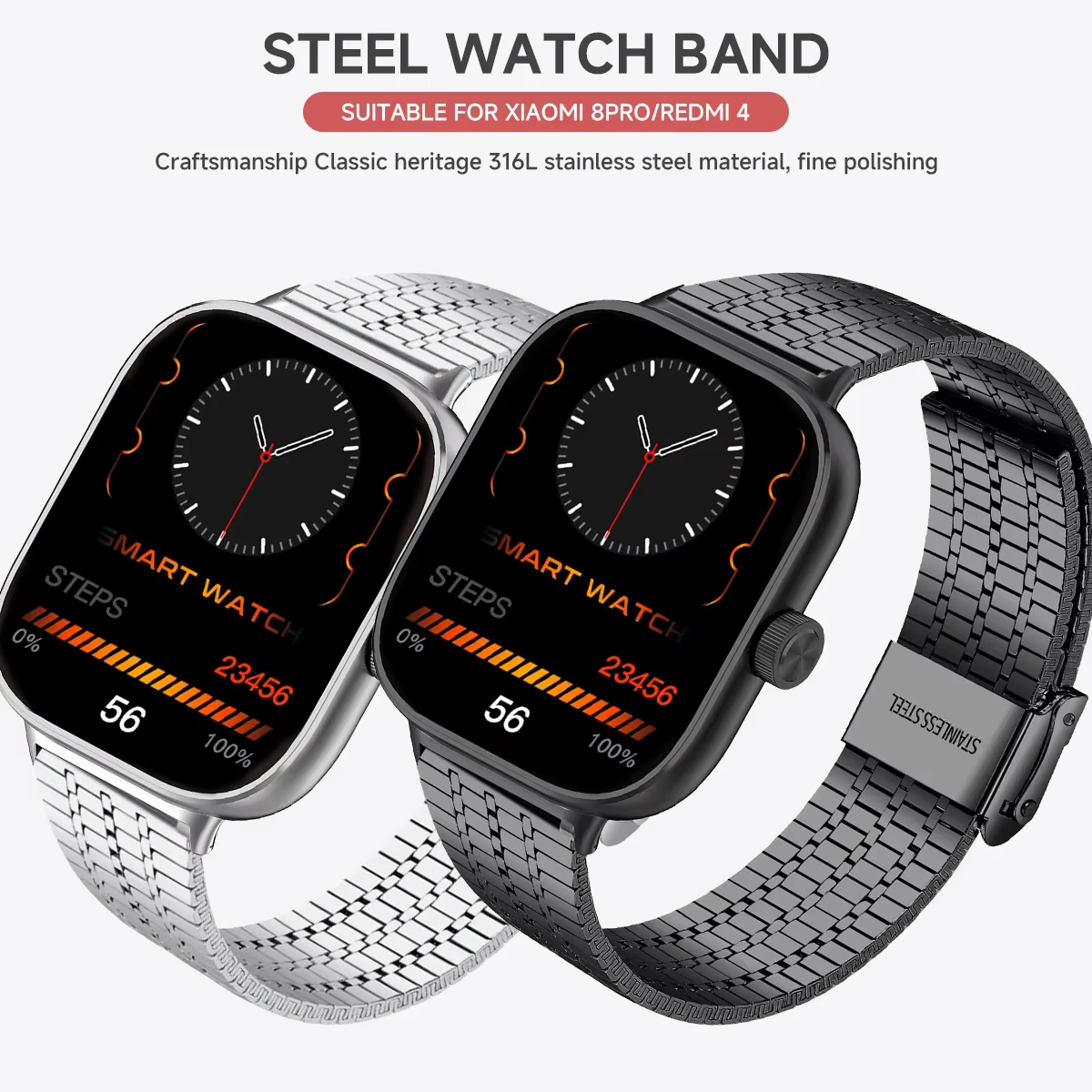 Nouveau bracelet en acier inoxydable pour Redmi Watch 5 4