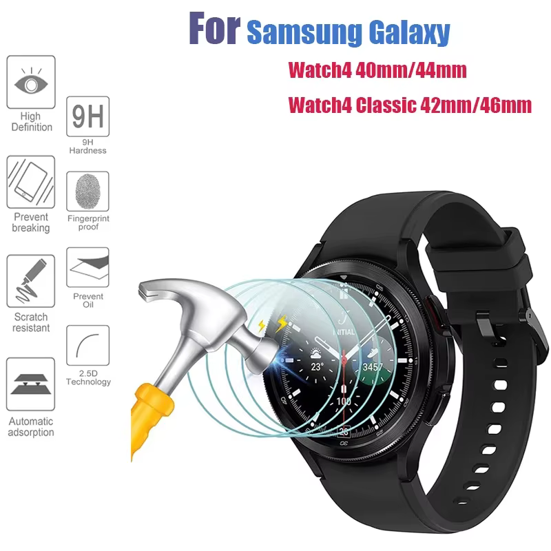 Verre trempé 9H pour Samsung Galaxy Watch 4 5 6 7 8 40/44mm Classic 42/46mm Watch7 Watch8 44 40mm