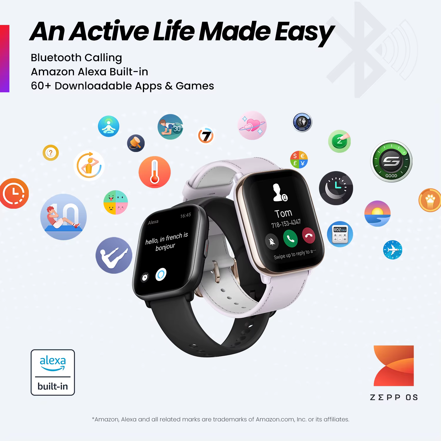 Nouveau Amazfit Active 42mm montre intelligente 5 systèmes de positionnement par Satellite 14 jours d'autonomie Smartwatch pour téléphone Android IOS