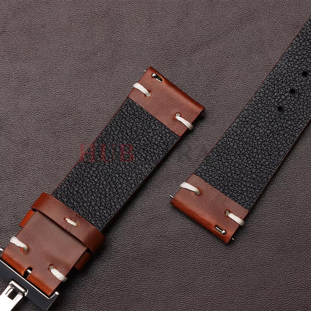 18mm20mm 22mm Bracelet pour Seiko Vintage huile cire cuir