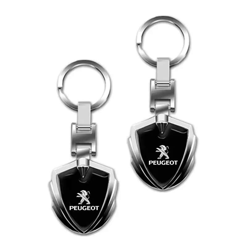 Porte-clés en métal 3D pour voiture, emblèmes de logo de voiture, accessoires pour Peugeot 308 206 207 407 607 108 208 301 308 508 608 107
