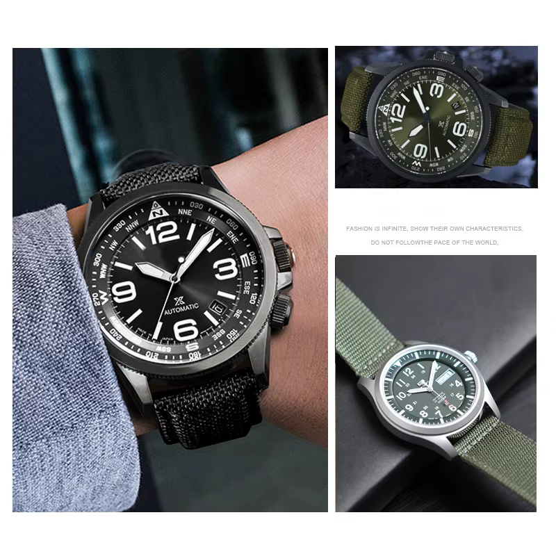Bracelet de Montre Astronomique en Cuir et Nylon pour Homme