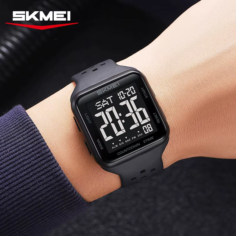 SKMEI 2440 hommes montre antichoc étanche compte à rebours homme montre-bracelet militaire réveil 1858 Reloj Hombre livraison gratuite montres