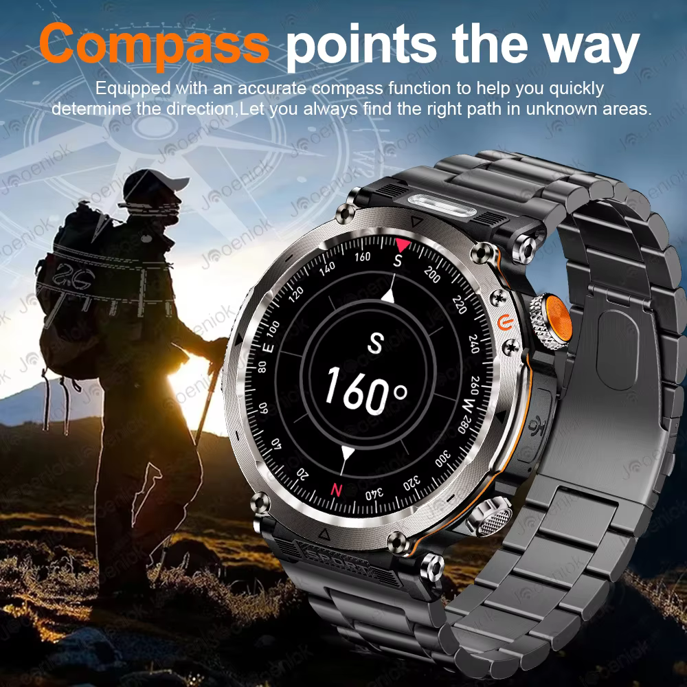 2025 nouvelle mode luxe 5ATM montre HT30 GPS boussole montre intelligente Sport de plein air homme AMOLED 366*366 NFC fréquence cardiaque IP68 Smartwatch