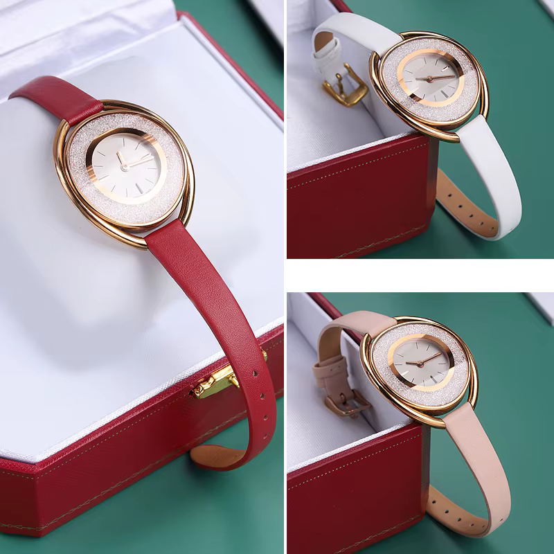 Pour bracelet de montre en cuir véritable strass Swarovski 5158517 / 5158972