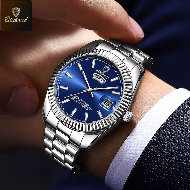 BINBOND hommes montre à Quartz haut de gamme sport